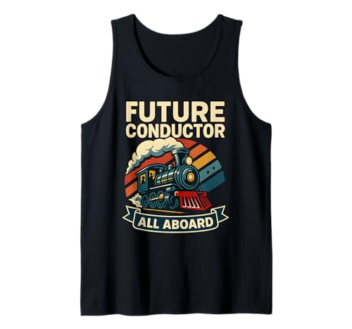 Zukünftiger Dirigent: Alle an Bord der Dampflok Lover Kids Tank Top von Railfan Kids Steam Train Conductor Gifts