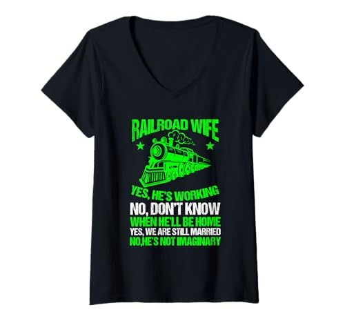 Damen Eisenbahningenieur Eisenbahn Eisenbahnarbeiter Zug Lokomotive T-Shirt mit V-Ausschnitt Damen Eisenbahningenieur Eisenbahn Eisenbahnarbeiter Zug Lokomotive T-Shirt mit V-Ausschnitt von Railroad Engineer