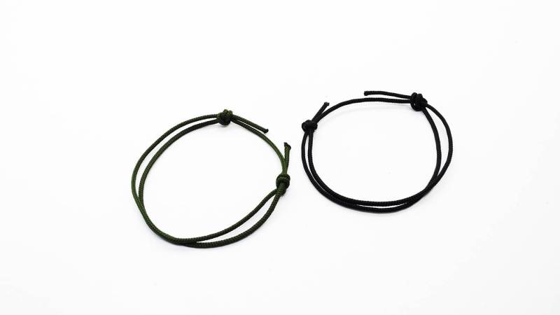 Schwarz Nylon Kordel Armband Herren Verstellbarer Schiebeknoten Surfer Neu. Paare Armbänder, Schmuck Jungs von RaimondsAccessories