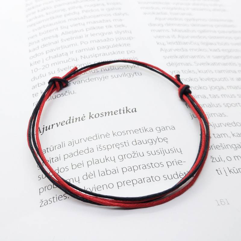 Schwarz Rot Cord Armband Schwarz Gewachste Baumwolle String Surfer Weihnachten Geschenk Kordel Herren Schmuck Für Männer von RaimondsAccessories