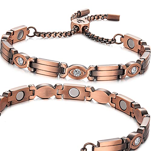 RainSo Damen Starkes Magnetarmband aus Kupfer-Magnetisches Kupferarmband (Funkenkristall) von RainSo