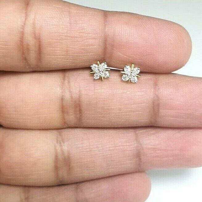 18 Karat Gelbgold Diamant Ohrstecker 0, 20 Cts Kinderfreundlich Sicher & von RainaJewels