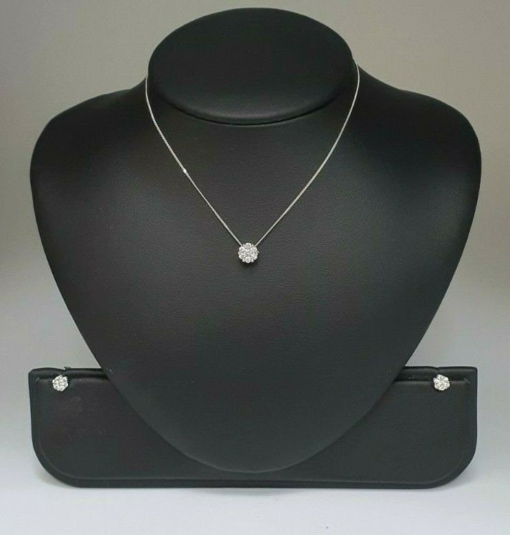 18 Karat Weißgold Diamant Anhänger & Kette + Passende Ohrringe 0.55Cts Vs/G-H 18 Karat Weißgold Diamant Anhänger & Kette + Passende Ohrringe 0.55Cts Vs/G-H von RainaJewels