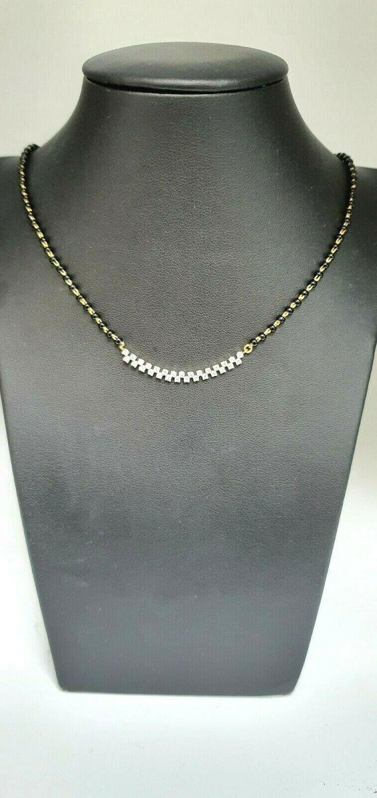 18K Gelbgold Cluster Diamant Mangalsutra Halskette 0, 50 Karat 18''zoll von RainaJewels