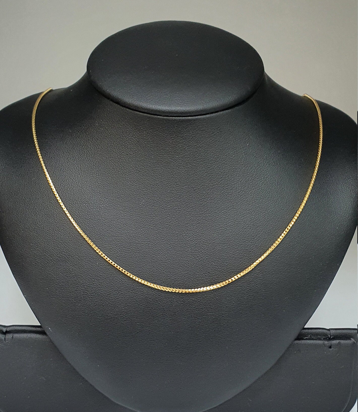 18K Gelbgold Damen Fancy Chain Halskette 18" Zoll Lange Gepunzte von RainaJewels