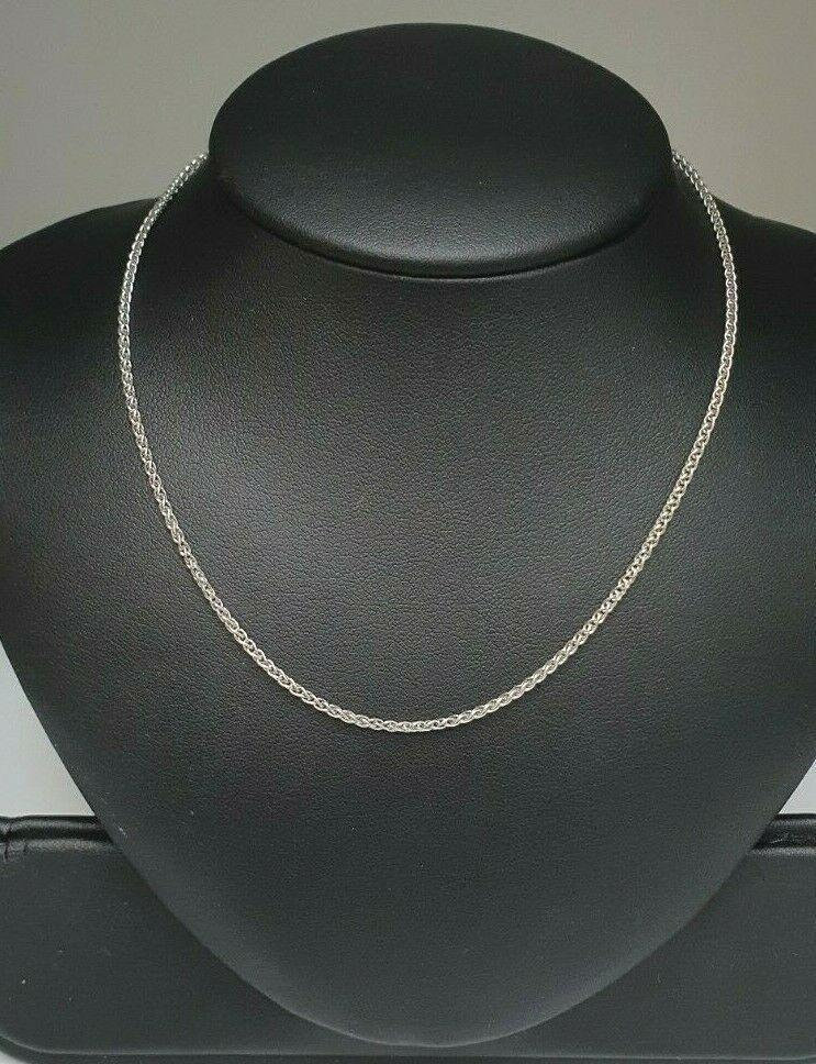 18K Weißgold Damen Spiga Kette Halskette 16 Zoll Lang Gestempelt von RainaJewels