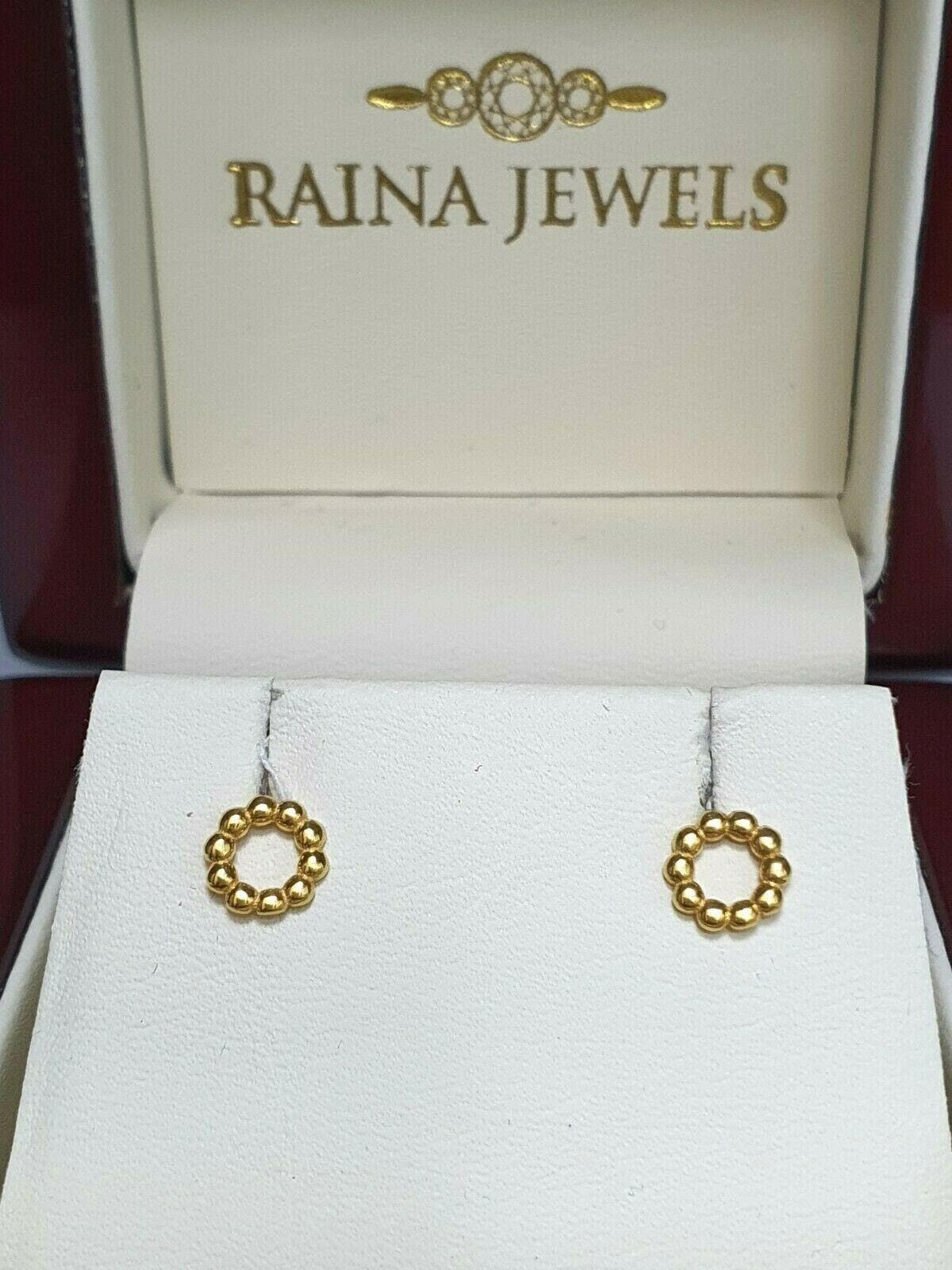 22 Karat Gelbgold Runde Perlen Ohrstecker von RainaJewels