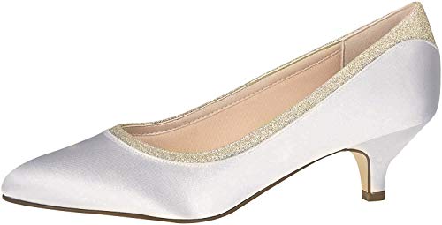 Rainbow Club Brautschuhe Bobbie - Ivory Satin Glitzer - Pumps Größe 36 EU 3 UK Damen von Rainbow Club