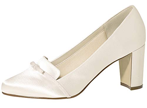 Rainbow Club Brautschuhe Brigit - Damen Pumps gepolstert, Glitzer, Ivory/Creme, Satin - Gr. 36 (UK 3) von Rainbow Club