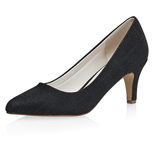 Rainbow Club Brautschuhe Brooke - Damen, Pumps, Black Metallic - Gr. 35 (UK 2) von Rainbow Club