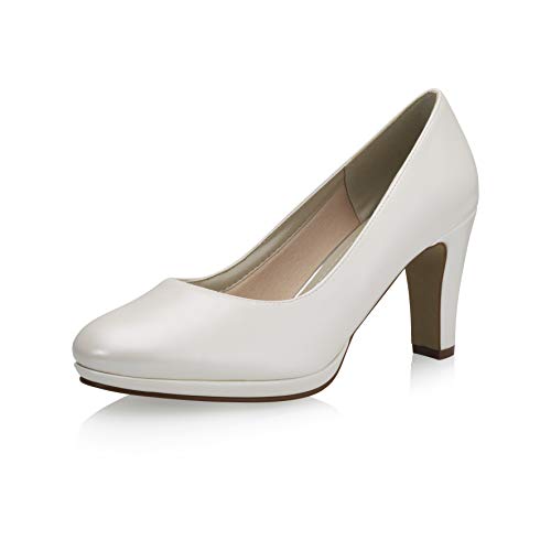 Rainbow Club Brautschuhe Crazy Flirt - Ivory/Creme, Vegan Leder, Damen Pumps, Riemchen, Bequem Gepolstert (Bliss) Gr. 37,5 (UK 4,5) von Rainbow Club