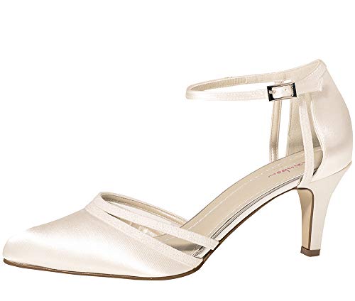 Rainbow Club Brautschuhe Desi - Damen Pumps gepolstert, Glitzer, Ivory/Creme, Satin - Gr. 36 (UK 3) von Rainbow Club