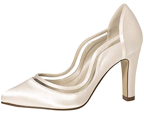 Rainbow Club Brautschuhe Farrah - Damen Pumps gepolstert, Ivory/Creme, Satin - Gr. 41 (UK 8) von Rainbow Club