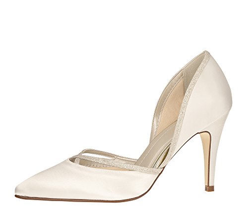 Rainbow Club Brautschuhe Georgia - High Heels - Ivory Glitzer Satin - Gr 36 EU 3 UK von Rainbow Club