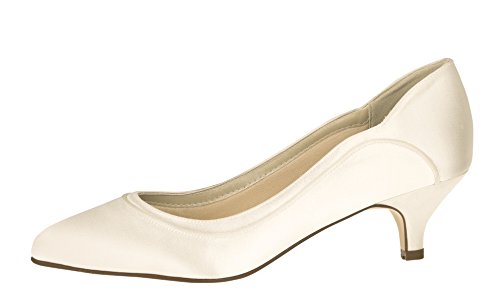 Rainbow Club Brautschuhe Hollie - Ivory Satin - Pumps Größe 39 EU 6 UK Damen von Rainbow Club