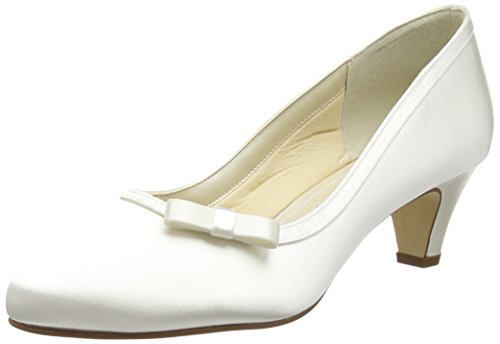 Rainbow Club Brautschuhe Josephine - Pumps, Ivory/Creme, Satin, Größe 39 - Hochzeitsschuhe, Trichterabsatz von Rainbow Club