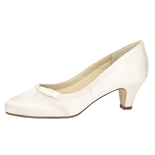 Rainbow Club Brautschuhe Josephine - Pumps, Weiß, Satin, Größe 36 - Hochzeitsschuhe, Trichterabsatz von Rainbow Club