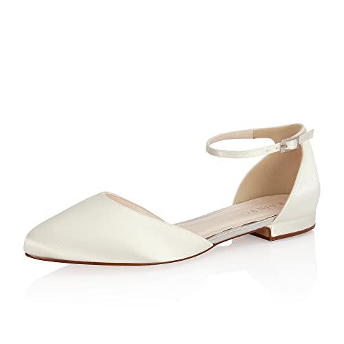 Rainbow Club Brautschuhe Khloe - Damen, Pumps, Ivory Satin - Gr. 36 (UK 3) von Rainbow Club