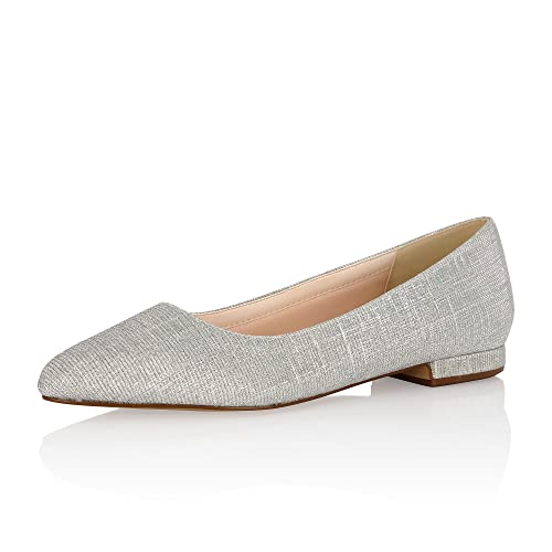 Rainbow Club Brautschuhe Lauri - Damen, Pumps, Ballerina, Silver Metallic - Gr. 38 (UK 5) von Rainbow Club