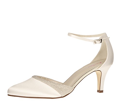 Rainbow Club Brautschuhe Lisan - Pumps Ivory Satin - Tanzschuhe mit Riemchen - Gr 36 EU 3 UK von Rainbow Club