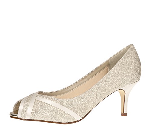 Rainbow Club Brautschuhe Margie - Pumps Peep Toe Ivory Satin - Damen - Gr 38 EU 5 UK von Rainbow Club