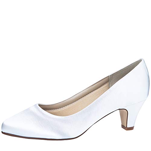 Rainbow Club Brautschuhe Megan - Damen Pumps gepolstert, Pure White, Satin - Gr. 37 (UK 4) von Rainbow Club