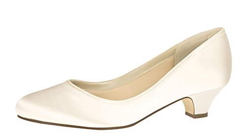 Rainbow Club Brautschuhe Paula - Ivory Satin - Pumps Größe 37.5 EU 4.5 UK Damen von Rainbow Club