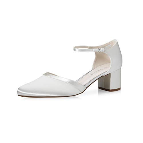 Rainbow Club Brautschuhe Stacy - Damen, Pumps, Ivory/Creme, Satin, Riemchen, Bequem gepolstert, Gr. 38,5 (UK 5,5) von Rainbow Club