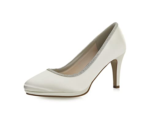 Rainbow Club Brautschuhe Yanna - Damen Pumps gepolstert, Glitzer, Ivory/Creme, Satin - Gr. 36 (UK 3) von Rainbow Club