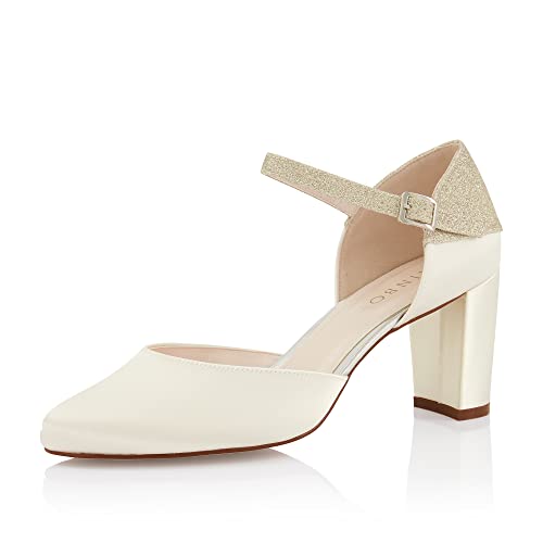 Rainbow Club Brautschuhe Kimber - Damen, Pumps, Ivory Satin, Glitter - Gr. 36 (UK 3) von Rainbow Club