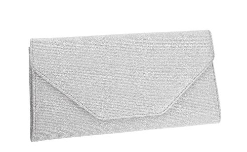 Rainbow Club Handtasche Brauttasche - Saskia Damen Clutch Silver Metallic von Rainbow Club