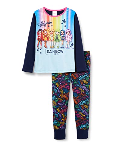 Rainbow High Mädchen-Schlafanzug, Puppen-Pyjama-Set, Alter 5 bis 12 Jahre, offizieller Merchandise-Artikel, blau, 116 von Rainbow High