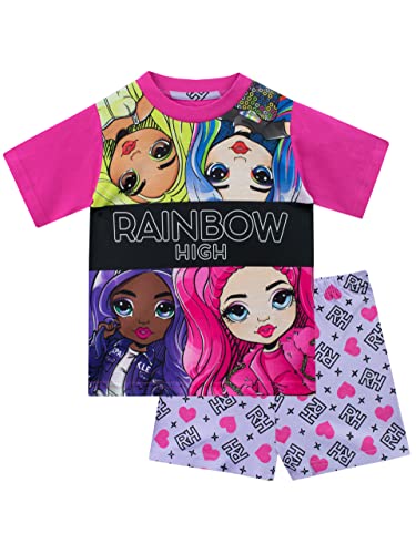 Regenbogen High Pyjamas Mädchen Puppen Kurzer Pyjama Set Mehrfarbig 134 von Rainbow High