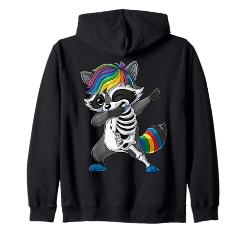 Dabbing Waschbär-Skelett Halloween-Kostüm Kinder Kapuzenjacke Dabbing Waschbär-Skelett Halloween-Kostüm Kinder Kapuzenjacke von Rainbow Raccoon Halloween Fun