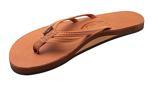Rainbow Sandals Damen The Sand Piper Luxus Leder – einlagiger Bogen mit doppeltem schmalem 0,3 cm Gurt, Tahitian Tan, 36.5/37.5 EU von Rainbow Sandals