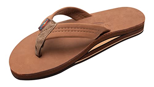 Rainbow Sandals Men's Leather Double Layer w/Arch Wide Strap, Redwood, Large / 9.5-10.5 D(M) US von Rainbow Sandals