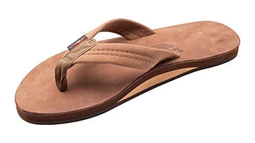 Rainbow Sandals Mens Luxury Leather - Single Layer Arch Support, Nogalas Wood, Mens size XXL / 12-13.5 von Rainbow Sandals