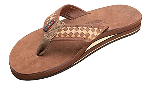 Rainbow Sandals The Bentley Herren Luxus Leder – Doppelschichtiger Fußgewölbe-Gurt, Nogales Holz, 45/46 EU von Rainbow Sandals