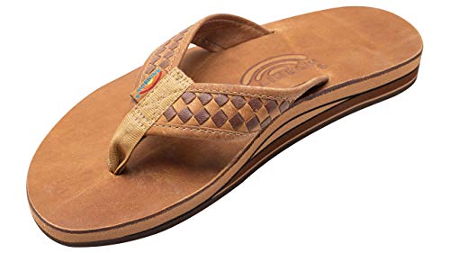 Rainbow Sandals The Bentley Herren Luxus-Lederband, doppellagig, handgewebtes Band, Wildleder, 9.5-10.5 von Rainbow Sandals