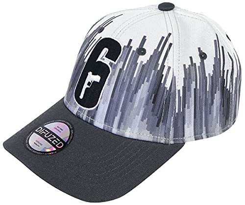 Difuzed Herren Rainbow 6 Baseballkappe, schwarz/weiß, Einheitsgröße von Difuzed