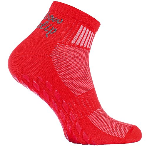 1 Paar rot Anti-Rutsch-Socken mit ABS-System, ideal für solche Sportarten,wie Joga,Fitness,Pilates,Kampfkunst,Tanz,Gymnastik,Trampolinspringen.Größen von 39 bis 41,atmende Baumwolle von Rainbow Socks