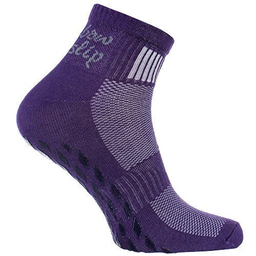 1 Paar violett Anti-Rutsch-Socken mit ABS-System, ideal für solche Sportarten,wie Joga,Fitness,Pilates,Kampfkunst,Tanz,Gymnastik,Trampolinspringen.Größen von 36 bis 38,atmende Baumwolle von Rainbow Socks