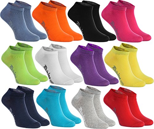 Rainbow Socks - Damen Herren Baumwolle Bunte Sneaker Socken - 12 Paar - Mehrfarbig - Größen 39-41 von Rainbow Socks