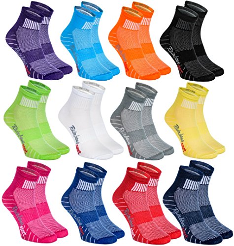 Rainbow Socks - Damen Herren Bunte Baumwolle Sport Socken - 12 Paar - Mehrfarbig - Größen 44-46 von Rainbow Socks