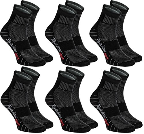 Rainbow Socks - Damen Herren Bunte Baumwolle Sport Socken - 6 Paar - Schwarz - Größen 39-41 von Rainbow Socks