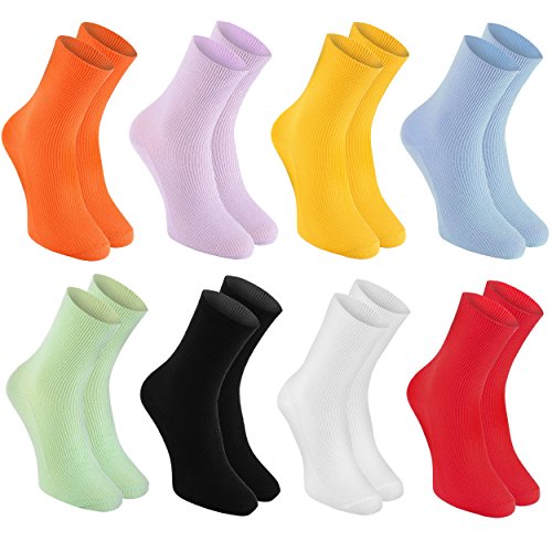 Rainbow Socks - Damen Herren Baumwolle Diabetiker Socken Ohne Gummibund - 8 Paar von Rainbow Socks