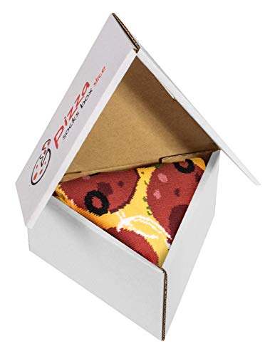 Rainbow Socks - Pizza Slice Box Socks - Pepperoni - Damen Herren Pizza Socken 1 Paar - Größen 36-40 von Rainbow Socks