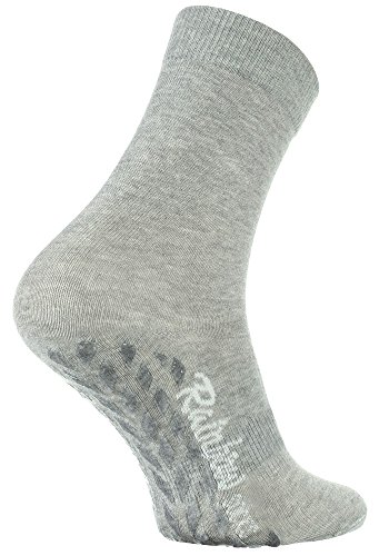 Rainbow Socks - Damen Herren Bunte Baumwolle Antirutsch Socken ABS - 1 Par - Grau - Größen 39-41 von Rainbow Socks