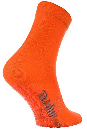 Rainbow Socks - Damen Herren Bunte Baumwolle Antirutsch Socken ABS - 1 Par - Orange - Größen 36-38 von Rainbow Socks