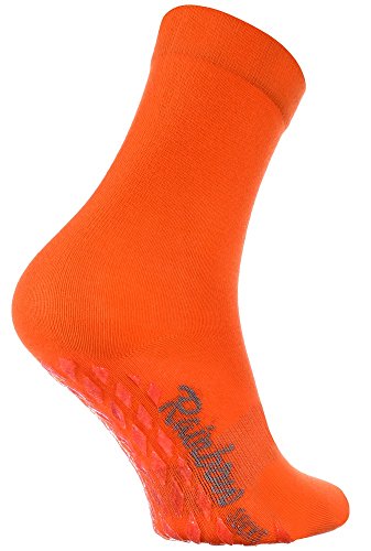 Rainbow Socks - Damen Herren Bunte Baumwolle Antirutsch Socken ABS - 1 Par - Orange - Größen 42-43 von Rainbow Socks